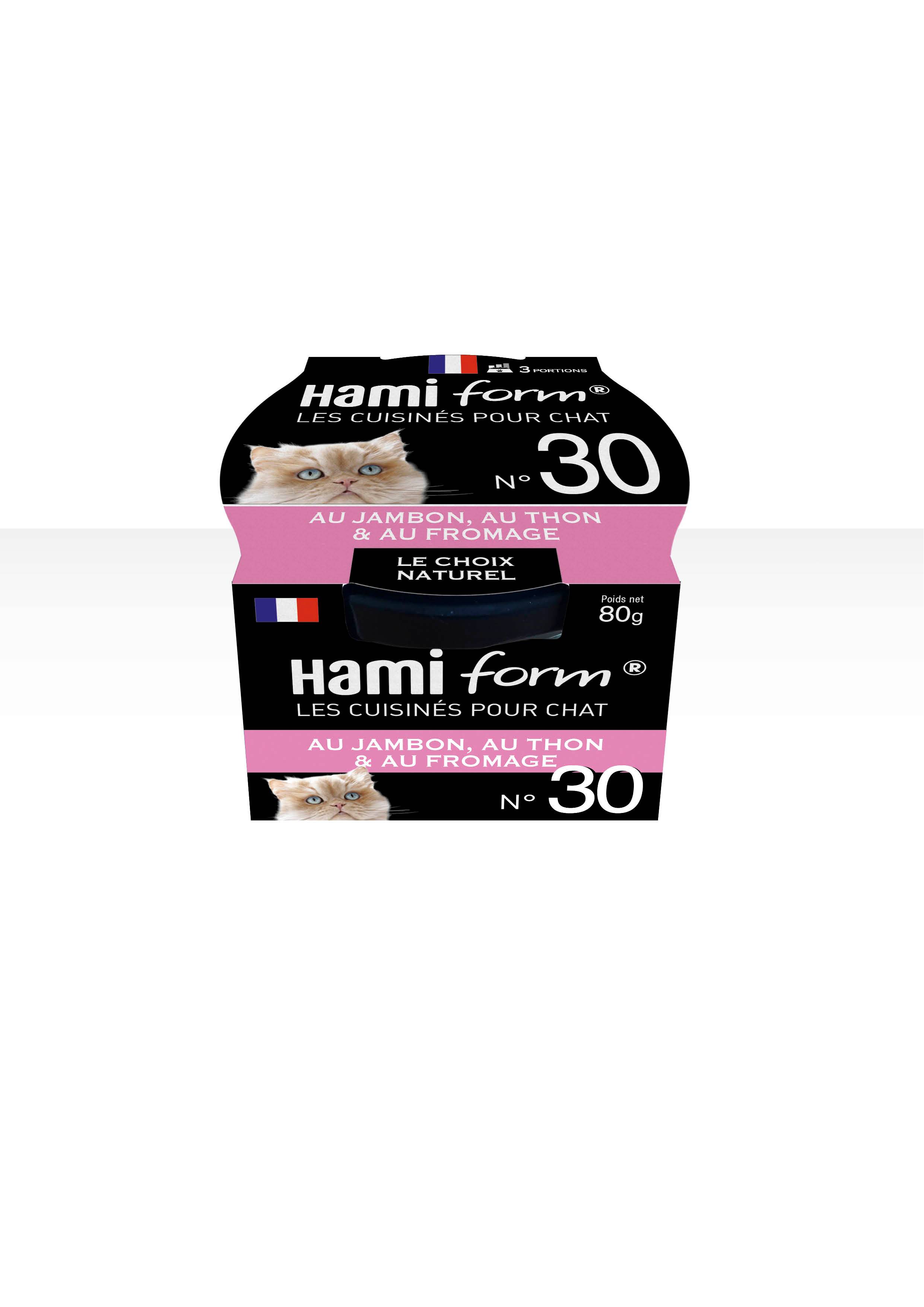 Hamiform - Plats cuisinés pour chat recette N°30 jambon/thon/fromage 80 g - Image 3