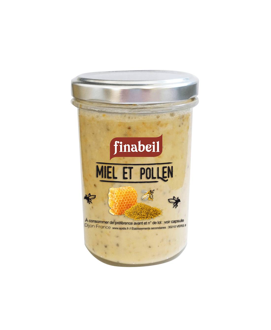 Finabeil - Miel crémeux et pollen 250 g - Finabeil