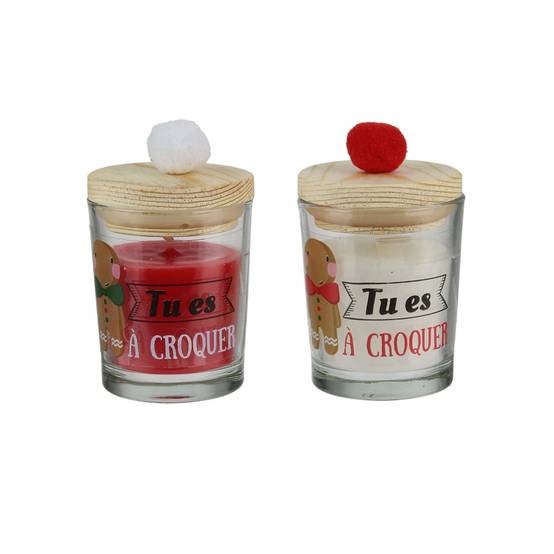 Lot de 2 bougies top bois pompon Un noël magique - Image 5