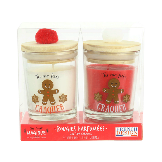 Lot de 2 bougies top bois pompon Un noël magique - Image 3
