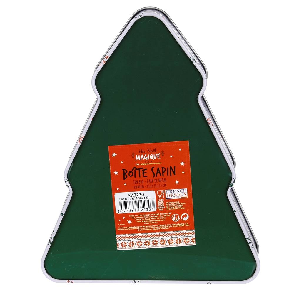 Boite de noël forme sapin - L.15,8 x l.19,2 x H.5 cm - Image 3