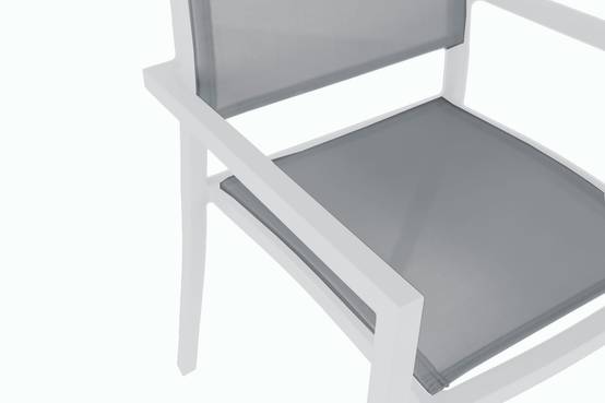 Ecloz - Fauteuil de jardin alu textilène blanc Haby ECLOZ - Image 4