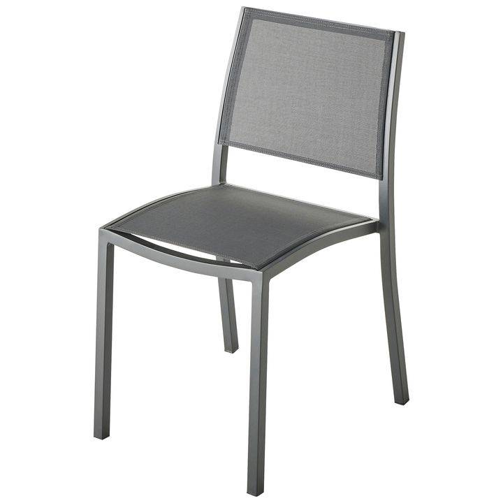 Ecloz - Chaise Haby Alu Textilène Anthracite - ECLOZ - Image 1