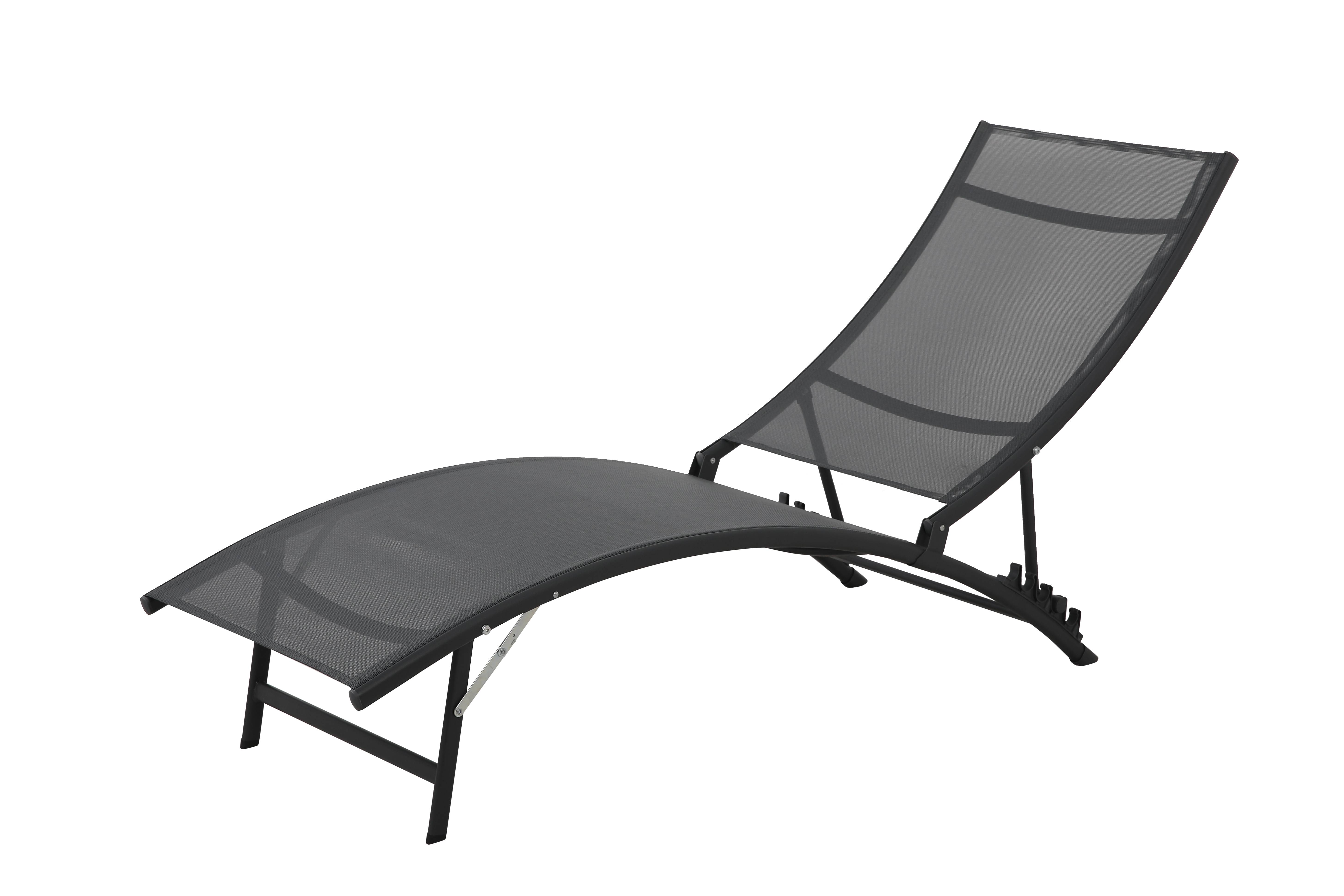 Ecloz - Bain de soleil pliable et dossier réglable acier textilène gris Farniente - ECLOZ - Image 1