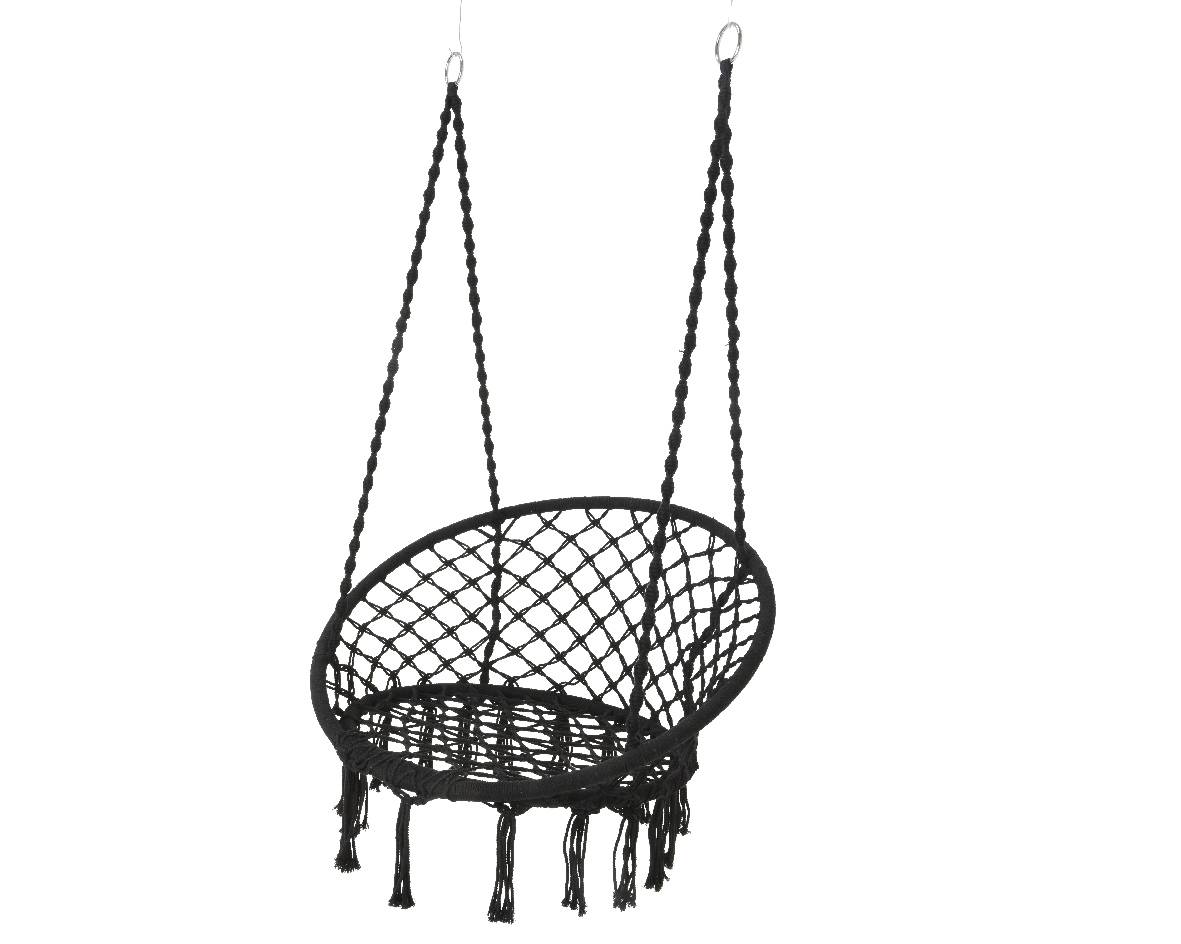 Decoris - Decoris - Chaise hamac à suspendre Noir Ø.82 x H.123 cm - Image 1