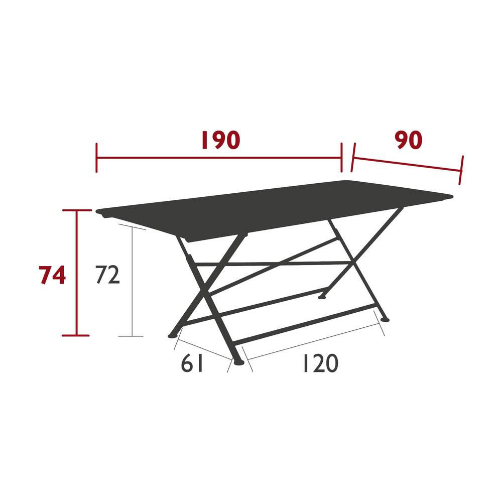 Fermob - Table de jardin rectangulaire pliante acier carbone 8 personnes Cargo Fermob - Image 7