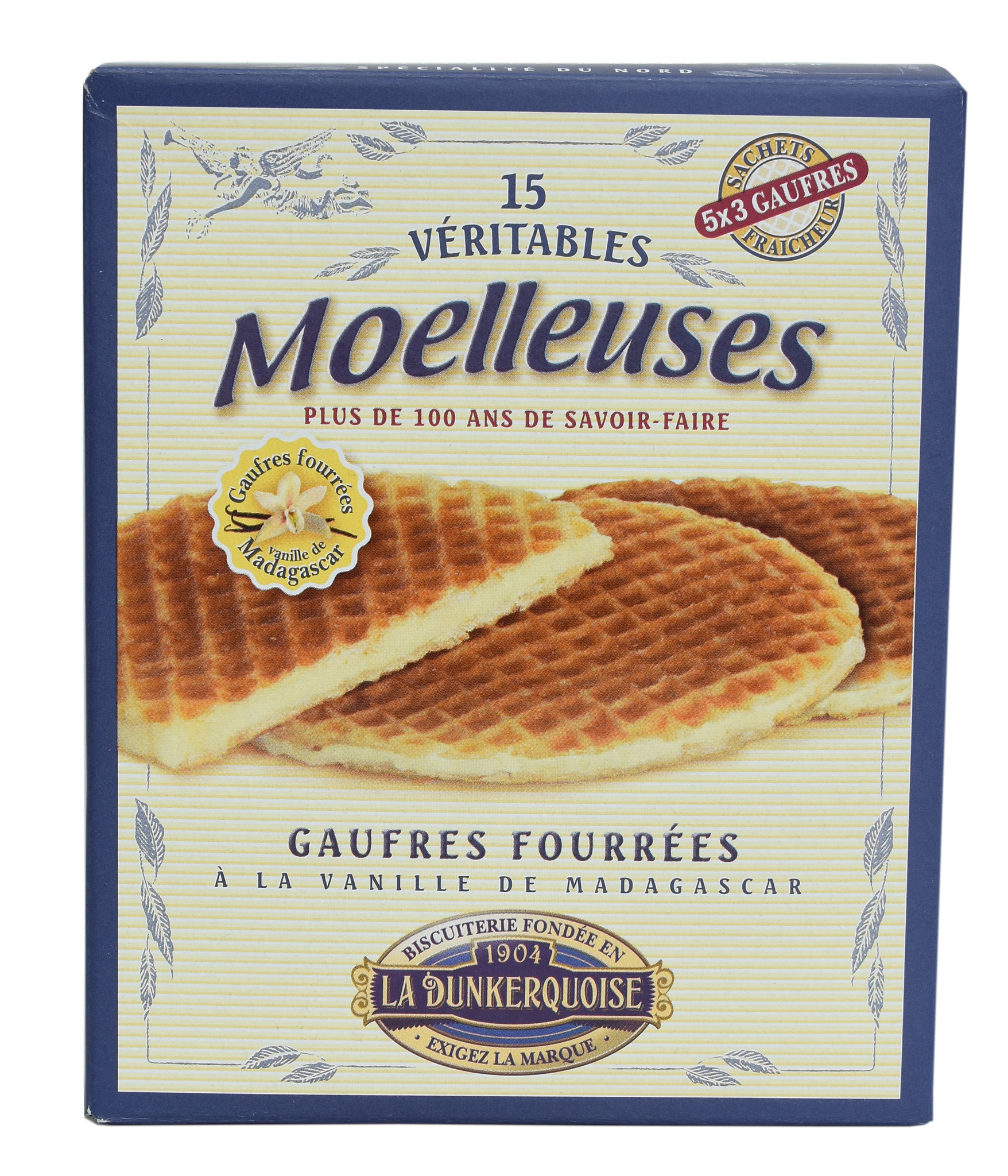 La Dunkerquoise - Gaufres Fourrées Vanille Les Moelleuses 300 g - LA DUNKERQUOISE
