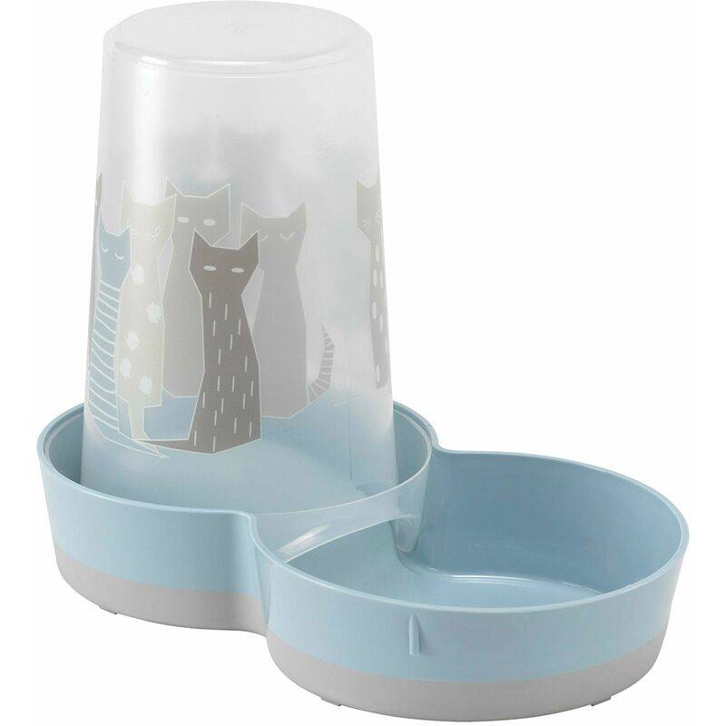 Distributeur de croquettes et eau plastique sérigraphié 1,5 litres - MODERNA - Image 2