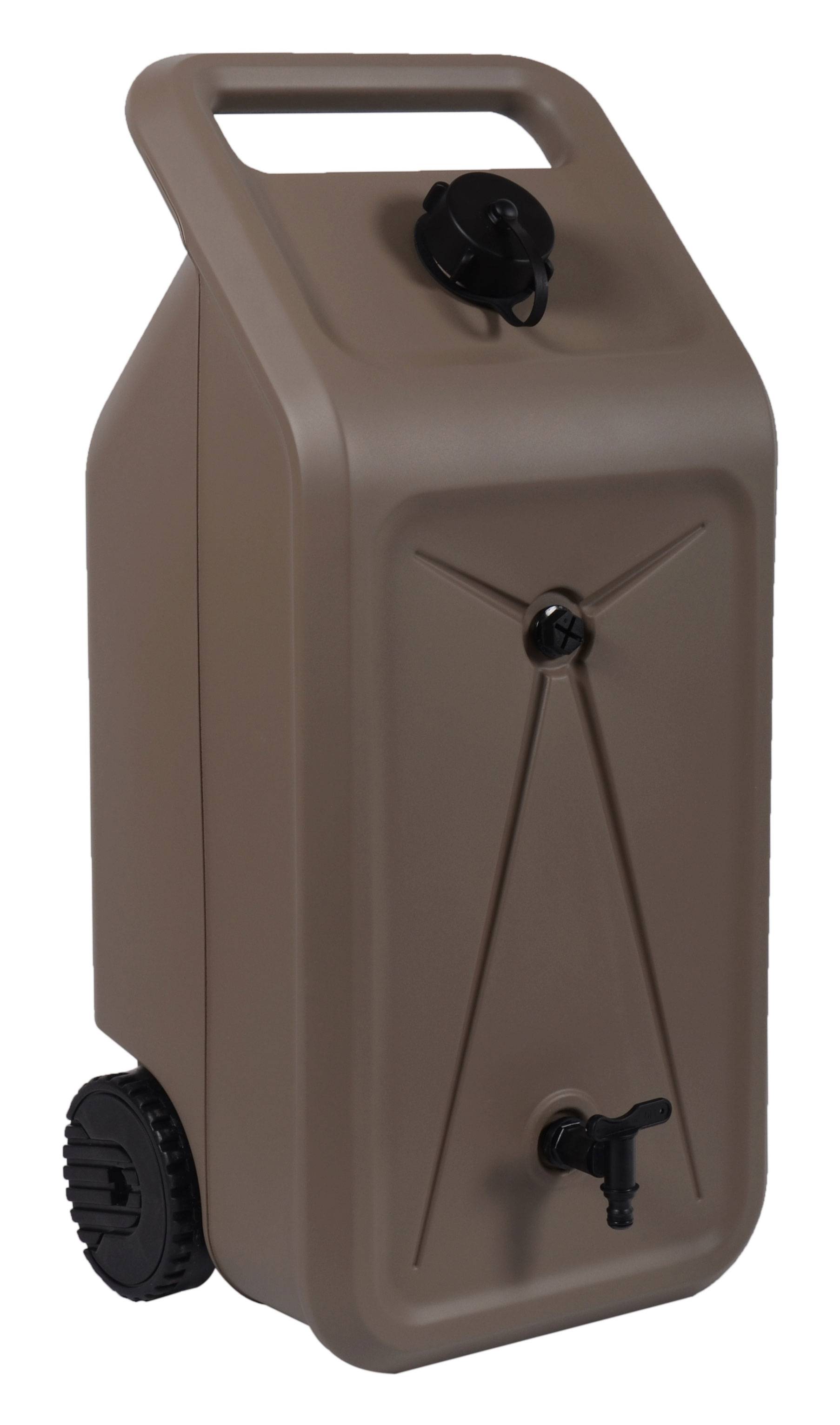 EDA Plastiques - EDA - Citerne à eau Nomade sur roues coloris taupe - 55L - Image 1