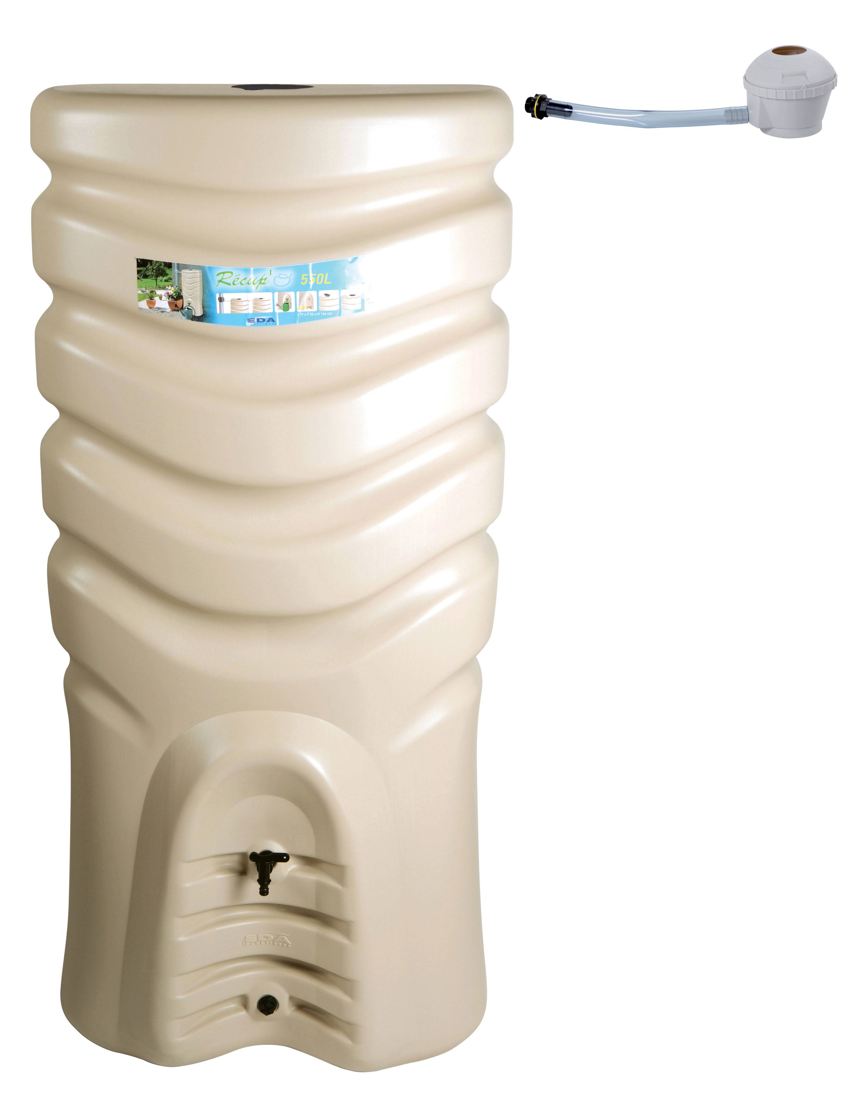 EDA Plastiques - Récupérateur d'eau de pluie 550L mural robinet et collecteur inclus - EDA