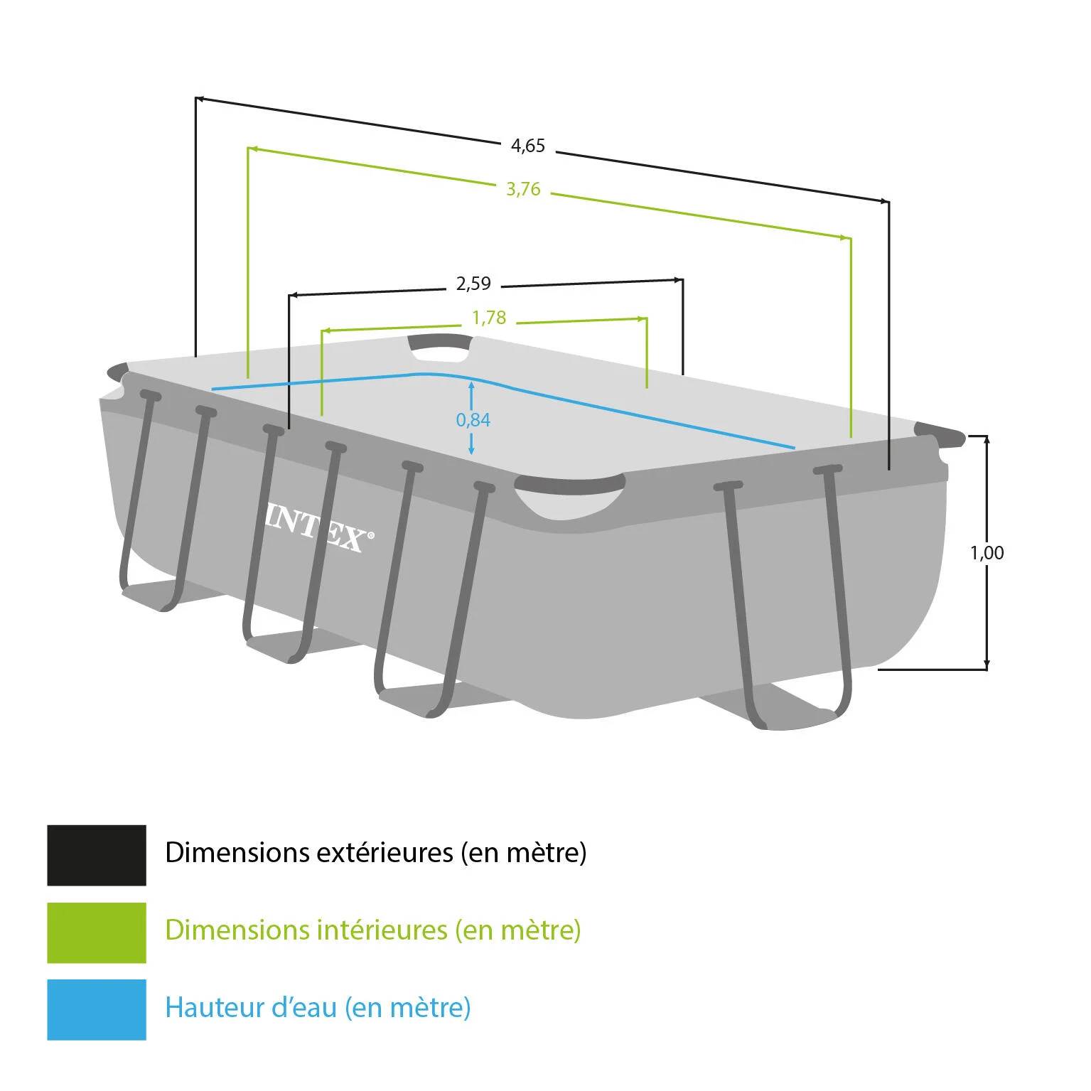 Intex - Kit piscine Prism Frame rectangulaire 4,00 x 2,00 x 1,00 m - Image 6