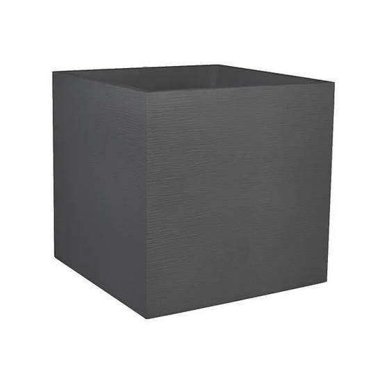 EDA Plastiques - Pot de fleurs carré graphit gris L39.5 x l39.5 x H43.5 cm - Image 6