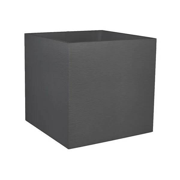 EDA Plastiques - Pot de fleurs carré graphit gris L39.5 x l39.5 x H43.5 cm - Image 6