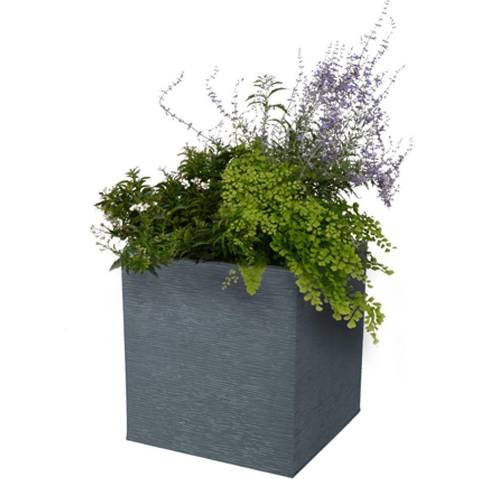 EDA Plastiques - Pot de fleurs carré graphit gris L39.5 x l39.5 x H43.5 cm - Image 4