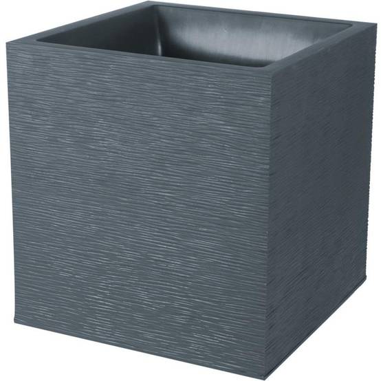EDA Plastiques - Pot de fleurs carré graphit gris L39.5 x l39.5 x H43.5 cm - Image 2