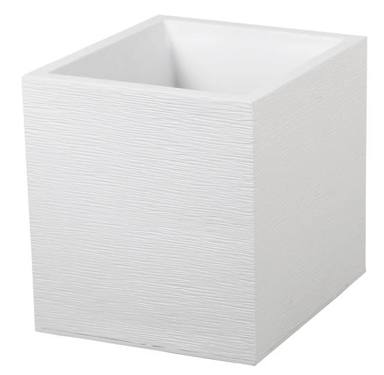 EDA Plastiques - Pot de fleurs carré graphit blanc L39.5 x l39.5 x H43.5 cm - Image 8