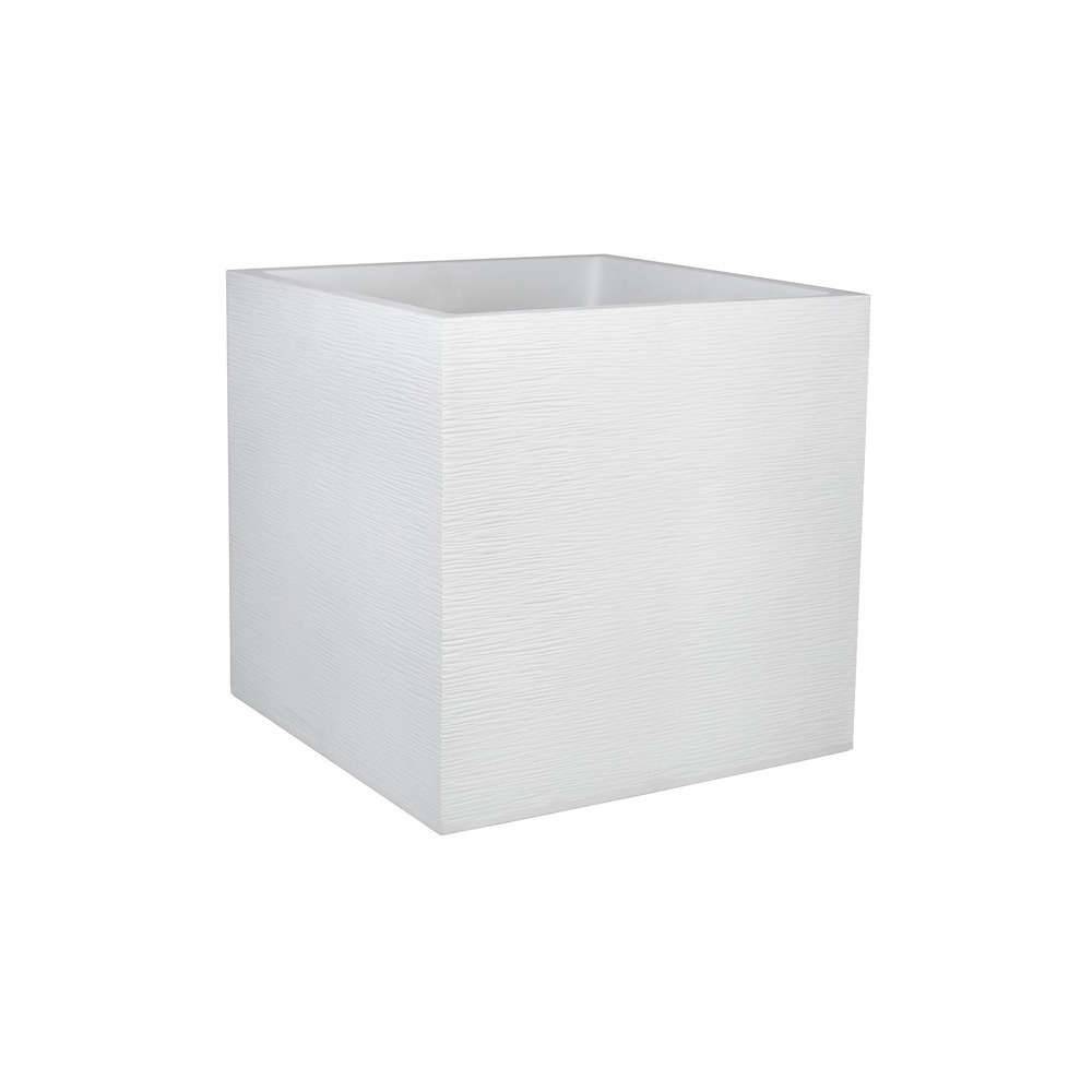 EDA Plastiques - Pot de fleurs carré graphit blanc L49.5 x l49.5 x H49.5 cm - Image 2