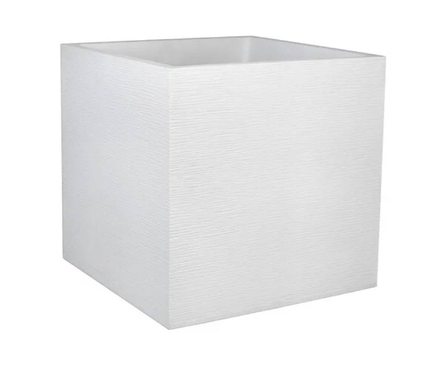 EDA Plastiques - Pot de fleurs carré graphit blanc L49.5 x l49.5 x H49.5 cm - Image 1