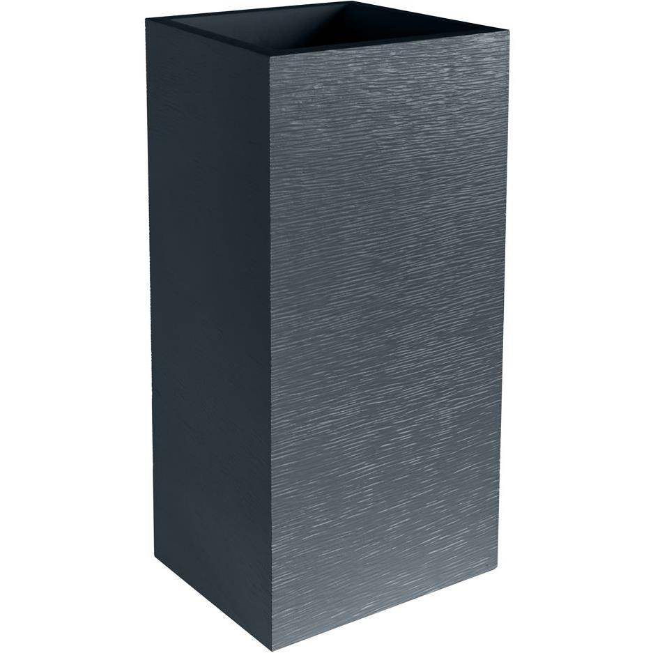 EDA Plastiques - Pot De Fleurs Carré Haut Polypropylène Gris Anthracite 31 L - EDA - Image 1