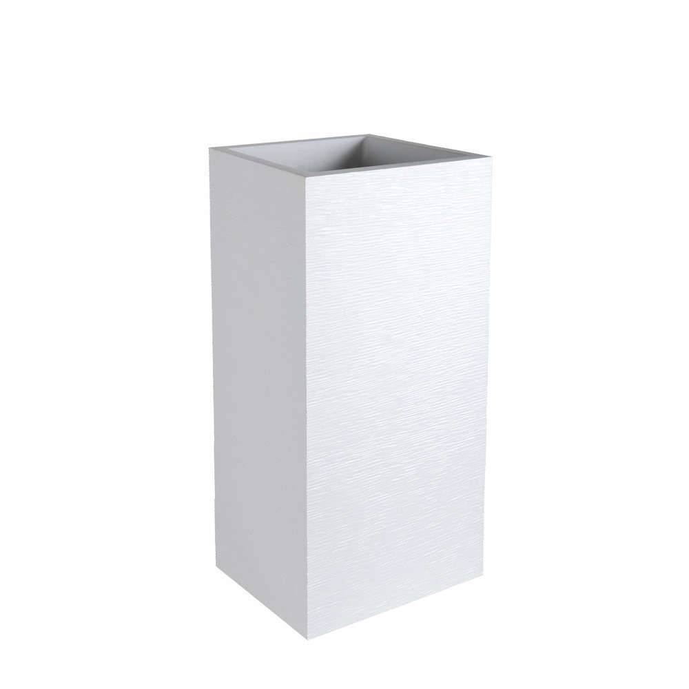 EDA Plastiques - Pot de fleurs carré graphit blanc L39.5 x l39.5 x H80 cm - Image 6