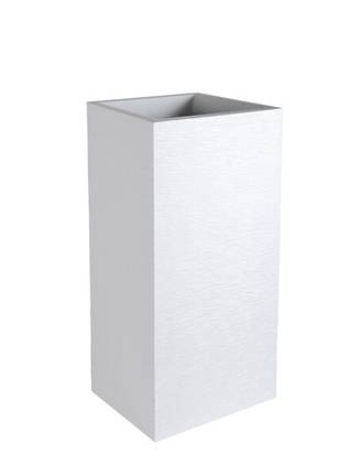 EDA Plastiques - Pot de fleurs carré graphit blanc L39.5 x l39.5 x H80 cm