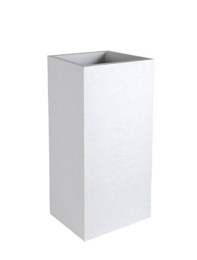 EDA Plastiques - Pot de fleurs carré graphit blanc L39.5 x l39.5 x H80 cm - Image 1