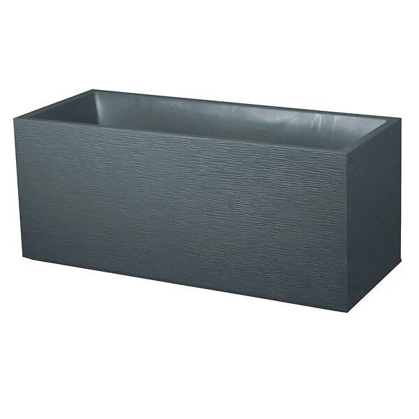EDA Plastiques - Jardinière Graphit résine L99.5 H43 blanc - Image 8