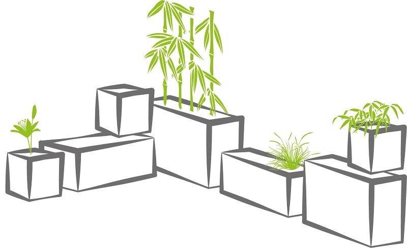 EDA Plastiques - Jardinière Graphit résine L99.5 H43 blanc - Image 4