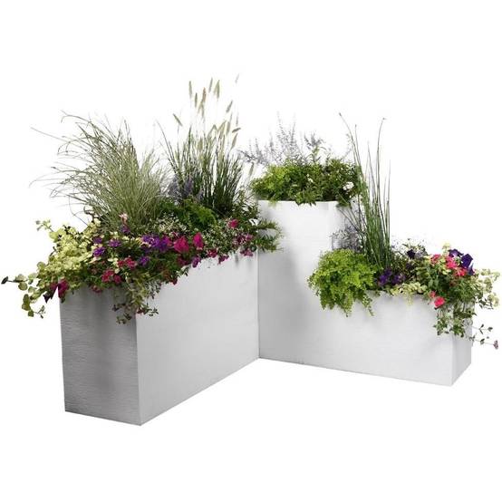 EDA Plastiques - Jardinière rectangulaire graphit blanc L99.5 x l39.5 x H43.5 cm - Image 7