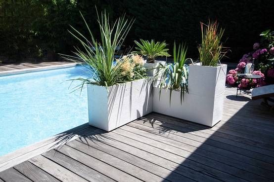 EDA Plastiques - Jardinière rectangulaire graphit blanc L99.5 x l39.5 x H43.5 cm - Image 3