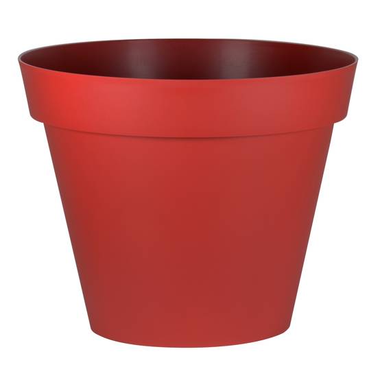 EDA Plastiques - Pot de fleurs rond Toscane rouge rubis – EDA - Image 2