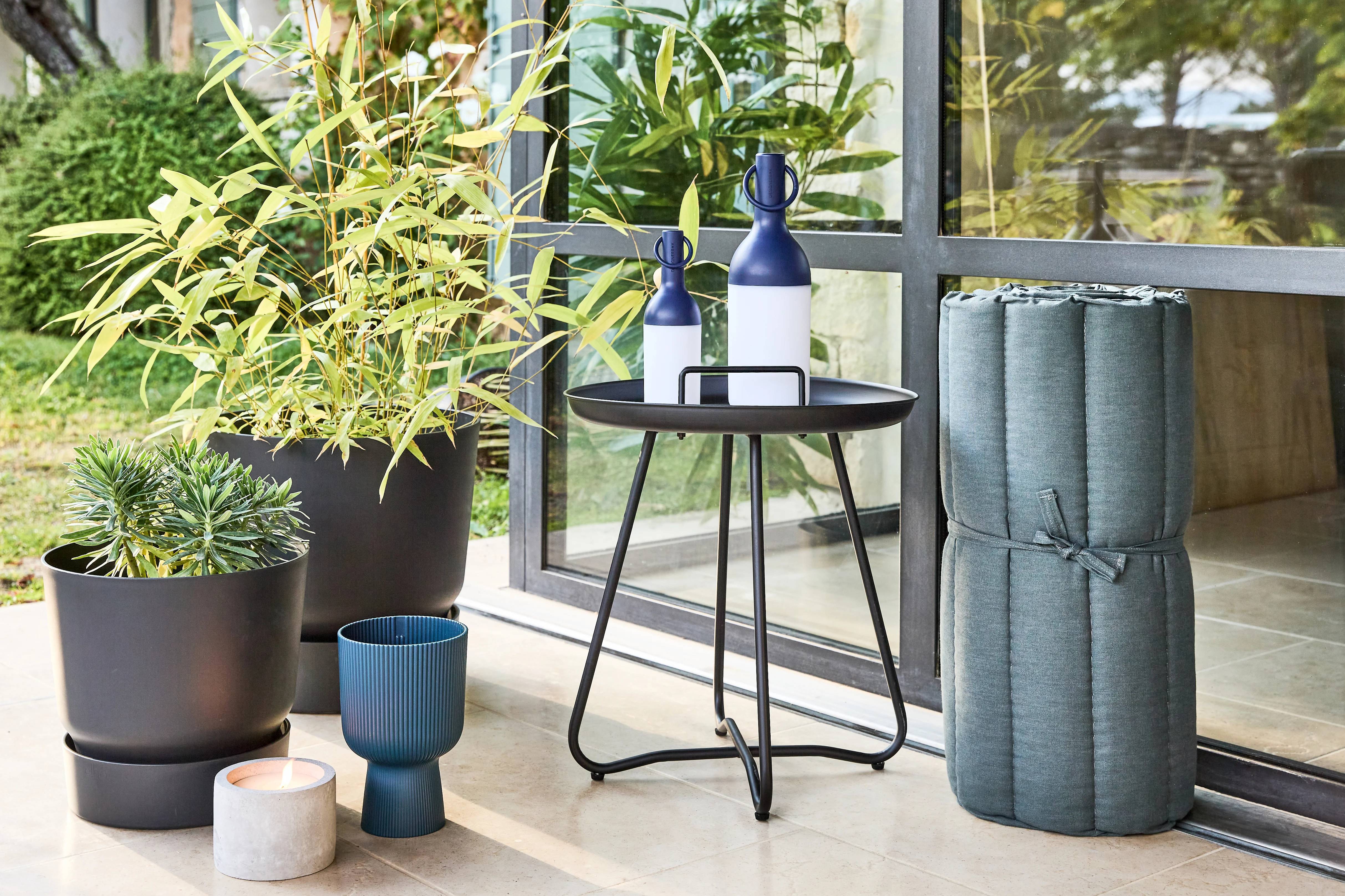 Elho - Pot de fleurs rond plastique recyclé living noir Ø. 30 x H.28 cm Greenville – ELHO - Image 5