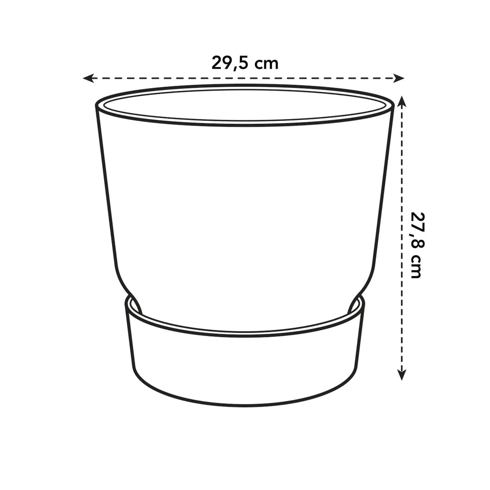 Elho - Pot de fleurs rond plastique recyclé living noir Ø. 30 x H.28 cm Greenville – ELHO - Image 9