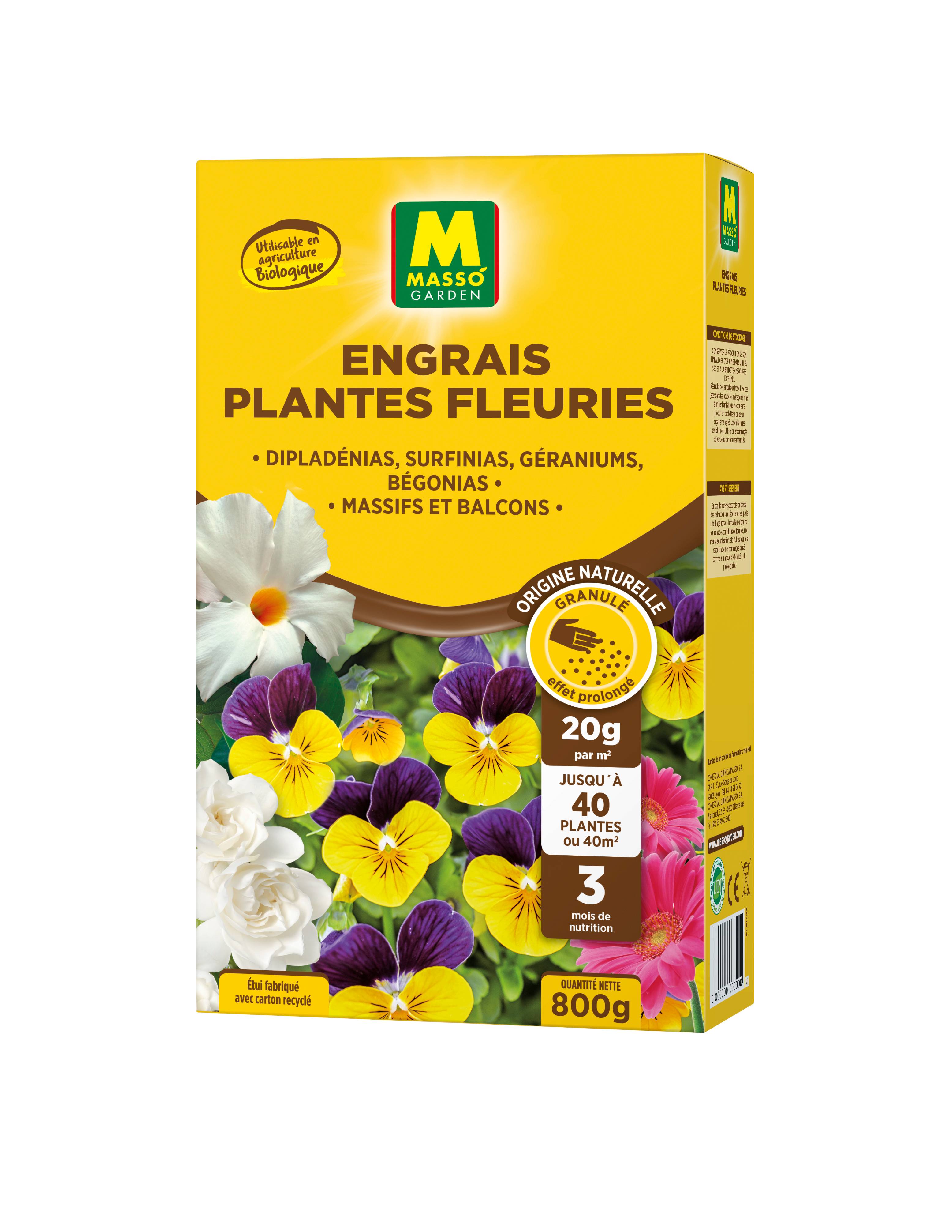 Engrais plantes fleuries massifs et balcons 800 g - MASSÓ GARDEN - Image 1