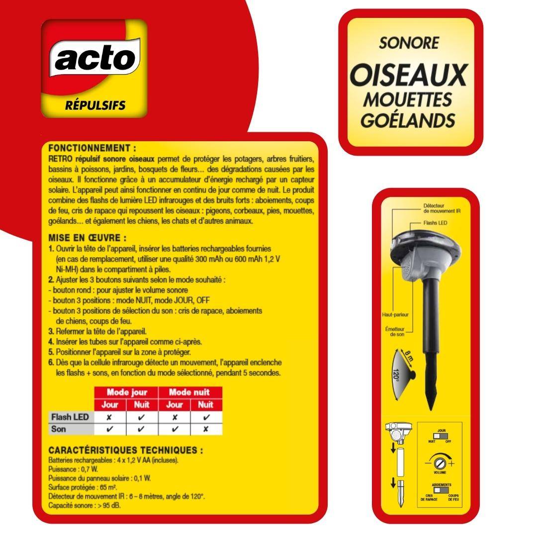 Acto - Acto - Repulsif sonore oiseaux mouettes goélands 65 m2 - Image 4