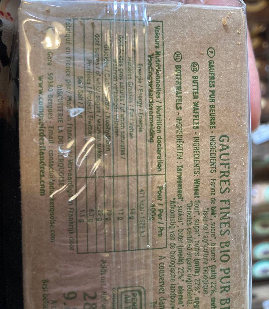 La Dunkerquoise - La Dunkerquoise - Panier Gaufres Fines Pur Beurre Bio 280 g - Image 3