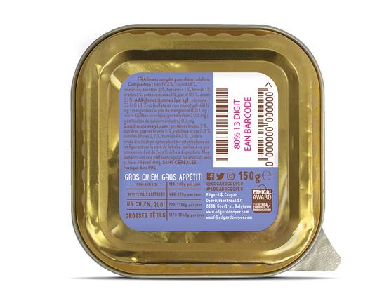 Edgard & Cooper - Pâtée chien adulte sans céréales boeuf canard 150 g - Edgard & Cooper - Image 3