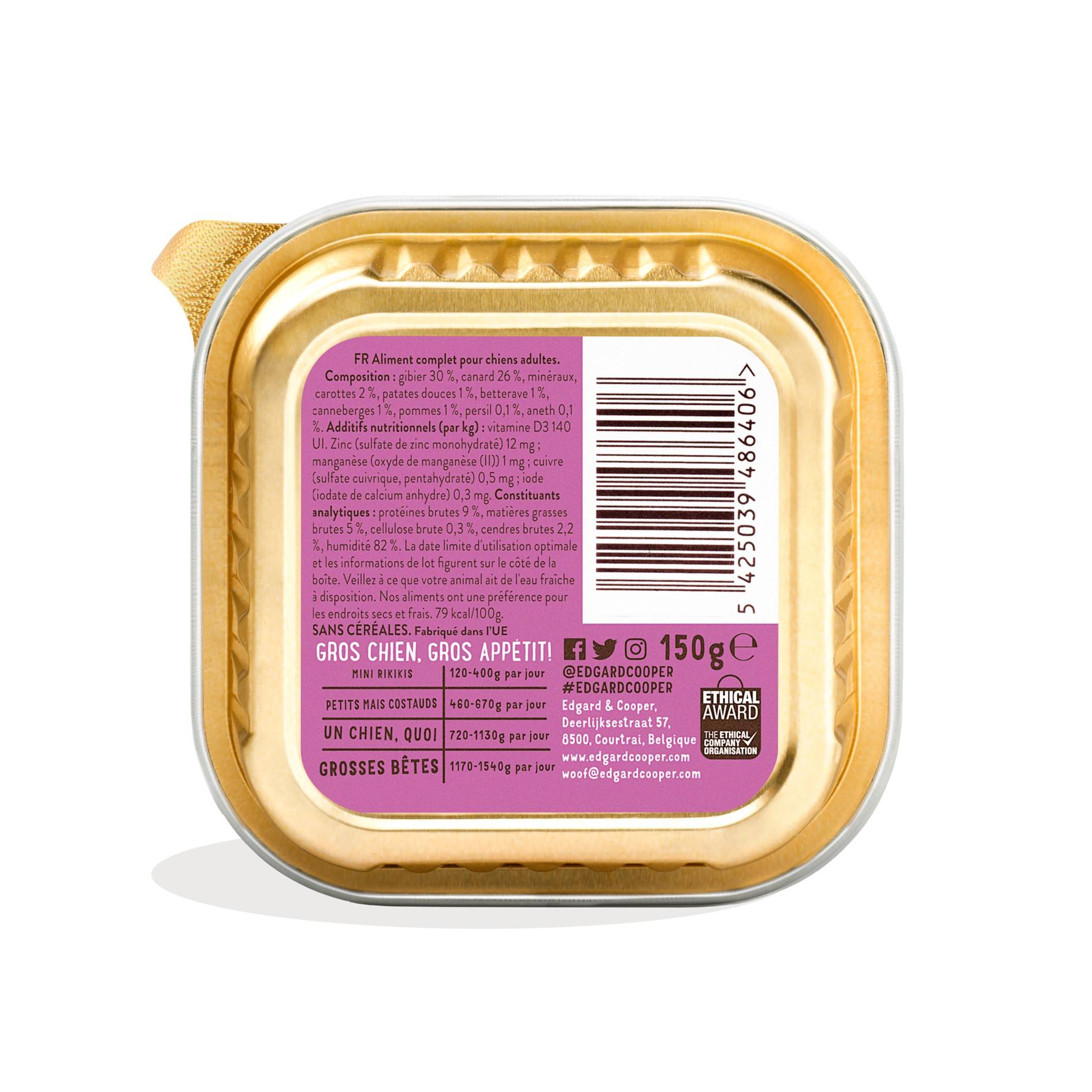 Edgard & Cooper - Pâtée chien adulte sans céréales gibier canard 150 g - Edgard & Cooper - Image 6