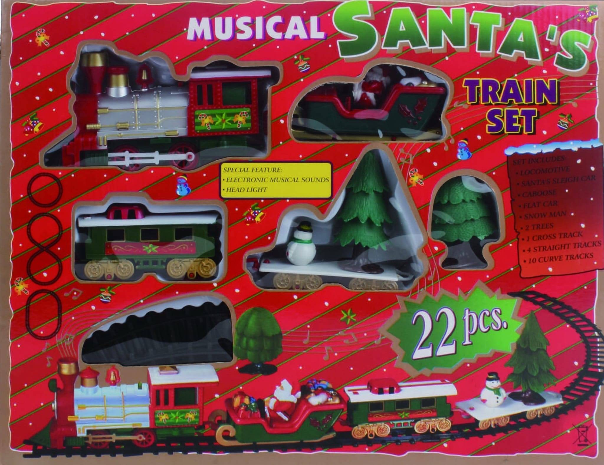 Peha - Train miniature Musical Santa - 22 pièces - L.55 x l.38 x H.10 cm