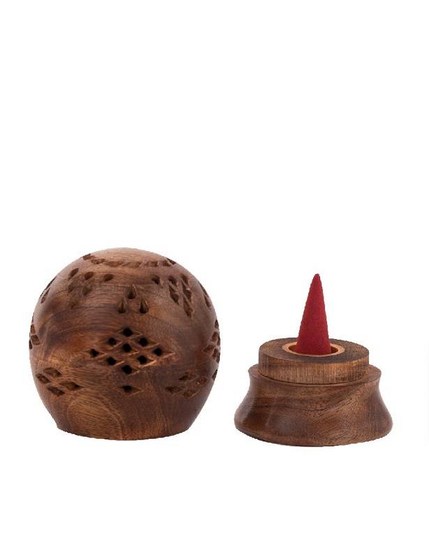 Galeo - Support boule en bois pour cônes d'encens ø10 cm