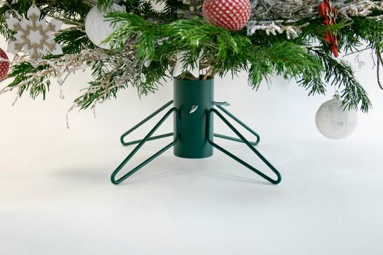 Louis Moulin - Pied de sapin 4 pieds fer rond Vert sapin tube ⌀ 9 cm - Image 2