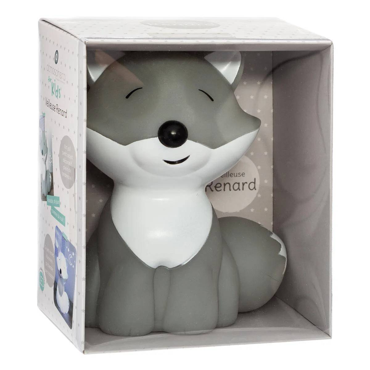 Veilleuse renard ABS PVC gris L 14,5 P 10,5 H 17,5 cm – ATMOSPHERA, CRÉATEUR D'INTÉRIEUR - Image 2