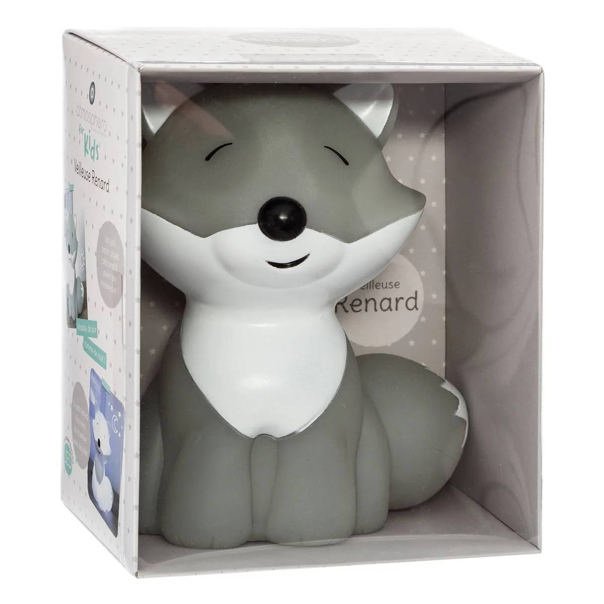 Veilleuse renard ABS PVC gris L 14,5 P 10,5 H 17,5 cm – ATMOSPHERA, CRÉATEUR D'INTÉRIEUR - Image 5