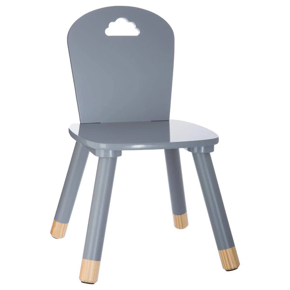 Chaise enfant bois gris L 32 x P 31,5 x H 50 cm - DOUCEUR - Image 5