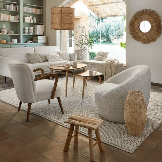 Tabouret en bois de peuplier naturel L 34,5 x P 23 x H 31 cm - ATMOSPHERA - Image 6