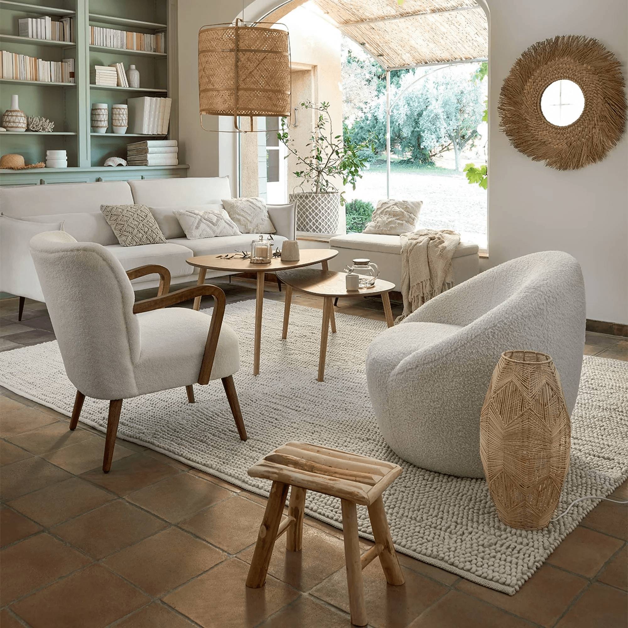Tabouret en bois de peuplier naturel L 34,5 x P 23 x H 31 cm - ATMOSPHERA - Image 6