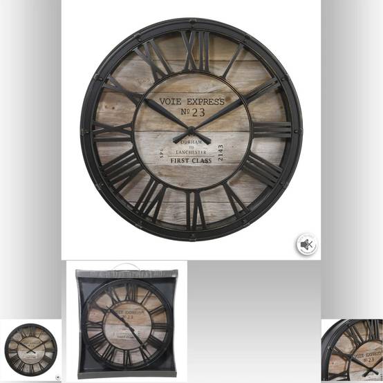 Horloge murale Plastique Vintage D 39 x 7,7 cm - ATMOSPHERA - Image 1