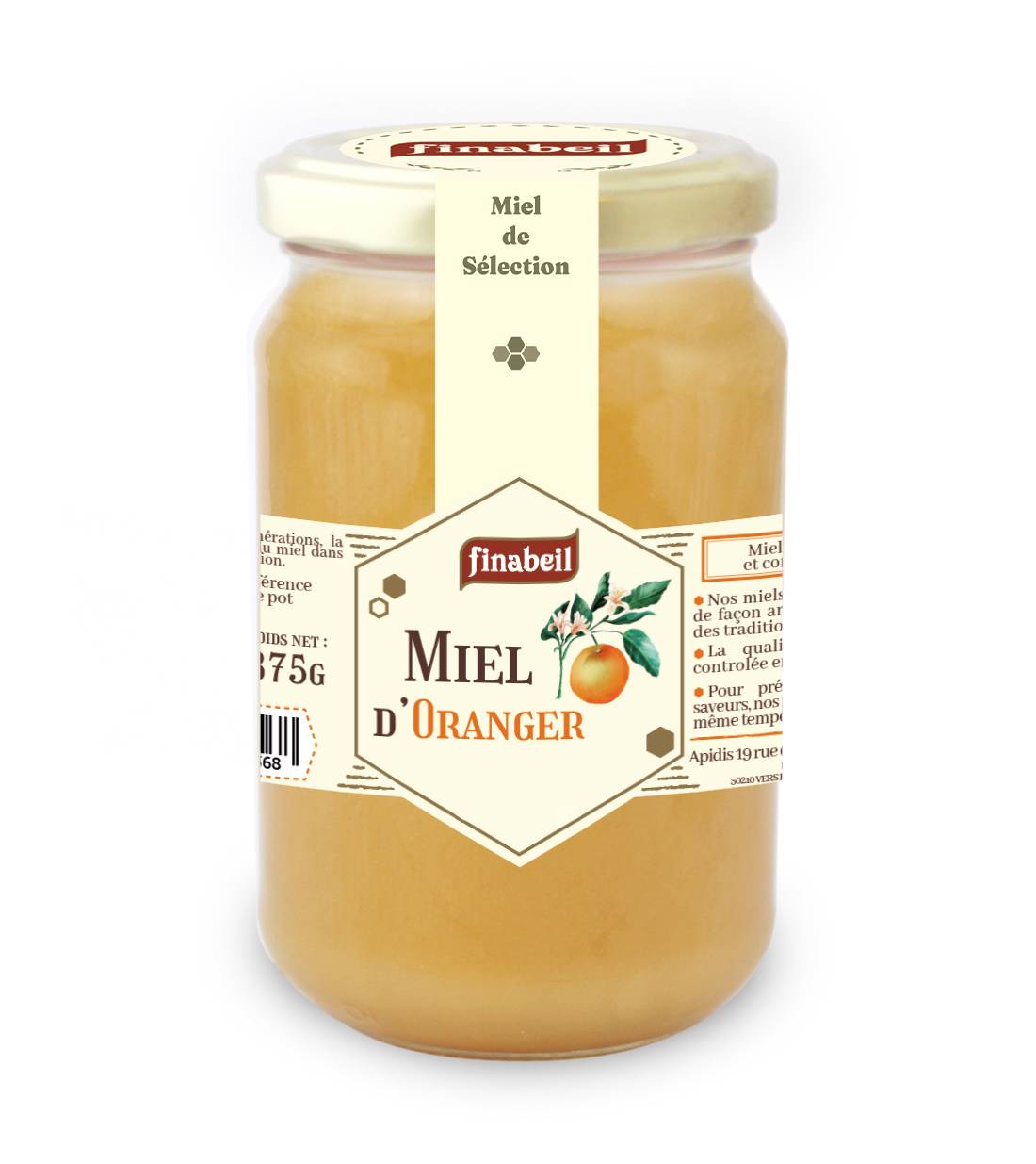 Apidis - Miel Oranger 375 g - Finabeil