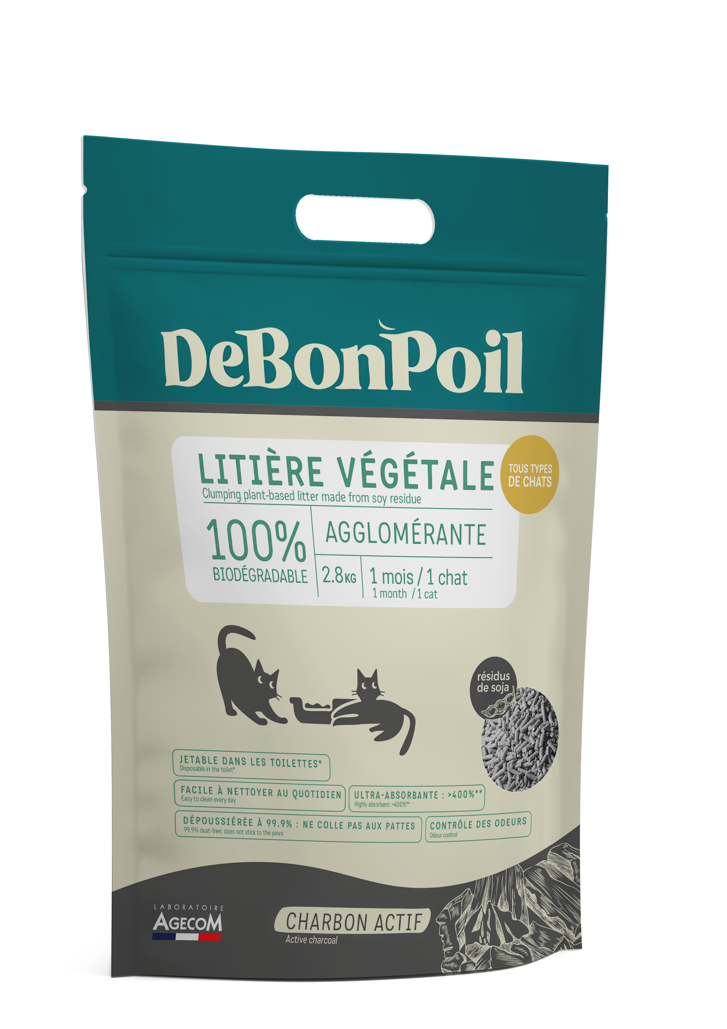 Essentiel - Litière pour Chat Soja Charbon - ESSENTIEL
