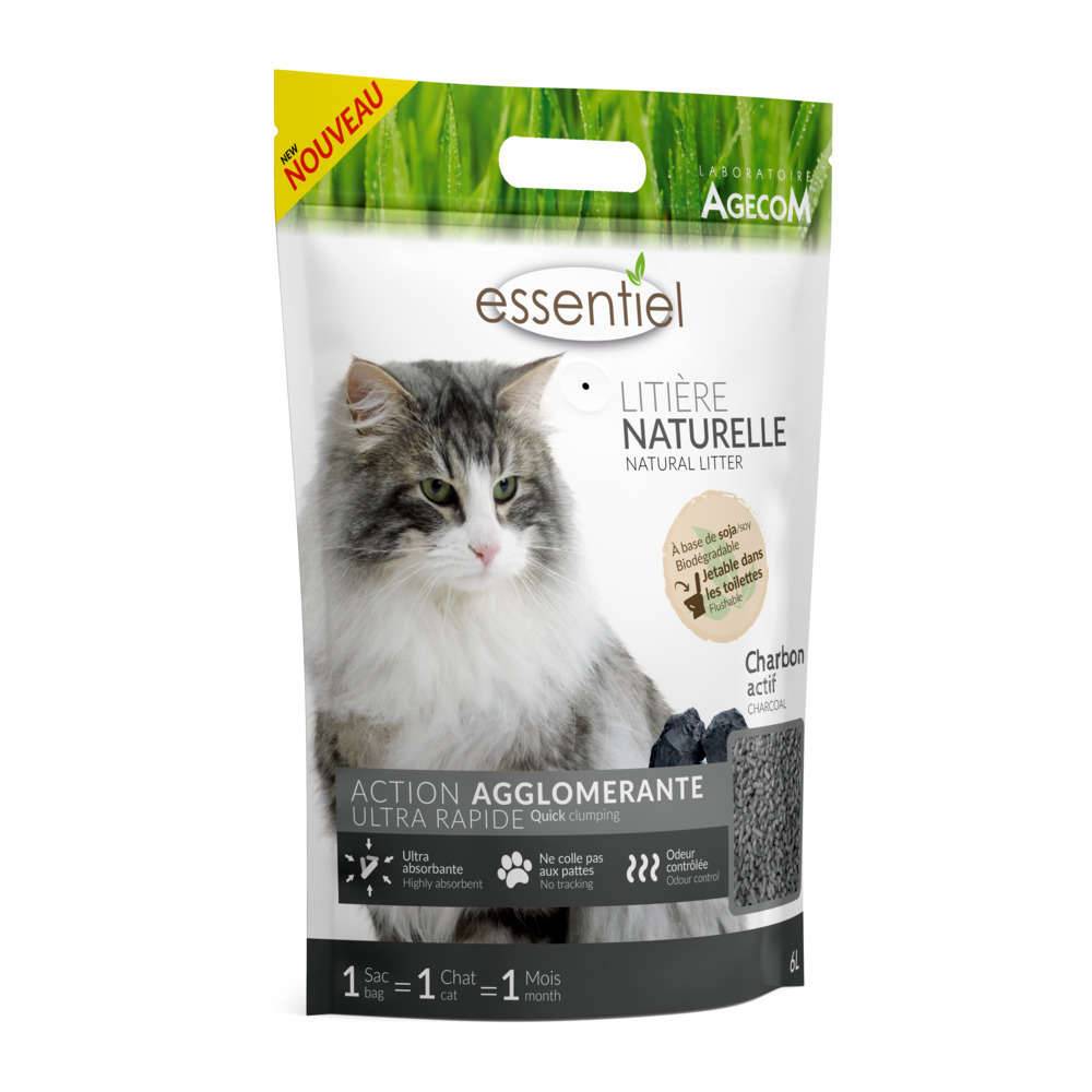 Essentiel - Litière pour Chat Soja Charbon - ESSENTIEL - Image 1